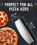 Rocker pizza cutter blade, 14-inch stainless steel with plastic blade sheath, kitchen tool