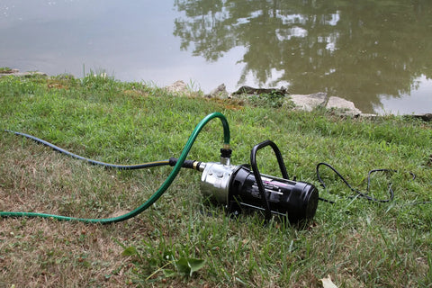 1 HP Portable Stainless Steel Lawn Sprinkling Water Pump With Up To 850 Gallons Per Hour for Heavy Duty Outdoor Sprinkler Systems by a pond