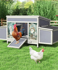 Wooden Chicken Coop With Nesting Boxes And Roosting Bars 59 Inches Large Outdoor Poultry Hutch For Backyard Weatherproof Hen House