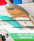Garage Ceiling Kayak Rack With Adjustable Hangers For Two Kayaks SUPs And Surfboards Space Saving Ceiling Storage Solution Up To 200 Lb Total Capacity