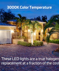 Bronze 12W Outdoor LED Flood Light Weatherproof Exterior Fixture With Adjustable Mounting Bracket Energy Efficient Yard Landscape Lighting