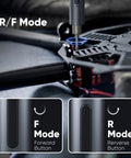 Cordless Screwdriver Set With 32 Magnetic Bits And 4 LED Lights demonstrating R/F mode on a bicycle component