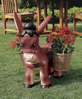 Pancho The Burro Planter Sculpture For Home And Garden Decor Hand Painted Donkey Planter Art In Crushed Stone Resin Outdoor