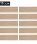 Soft Edging Stair Treads Non Slip Carpet Mats For Indoor Wooden Steps 28x9 Inch Stair Runners Set Kid And Dog Friendly With 100 Percent Polyester And TPE Backing Beige 10 Pcs, arranged in two rows
