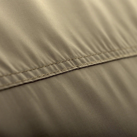 Close-up of fabric stitching on Fairway Long Roof Four Person Golf Cart Quick Fit Cover For Yamaha Club Car EZ Go Weatherproof Shield