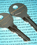 No Hassle Steelcase File Cabinet Keys FR351 To FR400 Premium Pre Cut Office Desk Lock Replacements Two Pack on blue background.