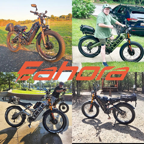 Badass Full Suspension Electric Mountain Bike Kicking Up Dust At Forty Six Mph Paired With A Killer 52V 70Ah Pack Delivering Over Two Hundred Miles Of Smooth Riding Power On Gnarly Fat Tire Trails in outdoor settings.