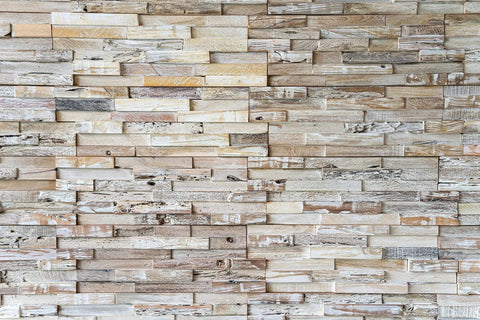 3D Wood Wall Panels Set of 10 Reclaimed Barnwood Planks for Rustic DIY Wall Decor Weathered White Finish No Tools Needed