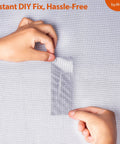 Applying Self Adhering Window And Screen Repair Tape 2x33ft Fiberglass Patch on window screen