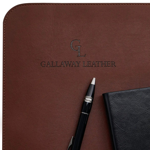 Premium PU Leather Desk Mat Large 36 By 17 Inches Dark Brown Office Keyboard And Mouse Pad Desk Cover Protector
