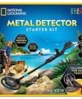National Geographic metal detector starter kit for kids with 7.4-inch waterproof coil and trowel