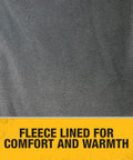 Close-up of cozy lined interior of Unisex Heated Heavy Duty Work Coat Without Battery Black Large Built For Cold Weather Water And Wind