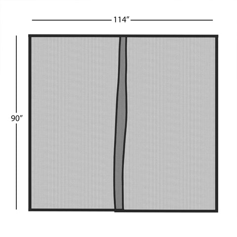 Heavy Duty Garage Door Screen With Magnetic Closure, 114x90 inches weighted mesh curtain for mosquitoes and fresh air