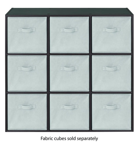 9 Cube Storage Organizer Shelf Unit for Living Room and Bedroom, 3 Tier Stackable MDF Wood Display Shelf, Open Cube Bookshelf with Large Capacity, Space Saver for Home Office Decor, Espresso Finish