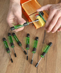 7 Piece Precision Nut Driver Set Green And Black Metric 3 To 6 mm Nut Drivers For Jewelry And Electronics With Swivel End Caps