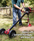 One Or Two Person Use 52Cc Auger Beast Powerhead With Spline Output Shaft and Smooth Shaft Adapter in use on grassy field