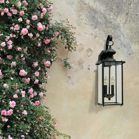 Outdoor Wall Lantern Black Finish, Transitional Jamestowne Style 1 Light Porch Light, Weatherproof and Wet Location Rated, CETL Listed Exterior Sconce for Patio or Entry, Classic Yet Modern Exterior Lighting Fixture for Killer Curb Appeal