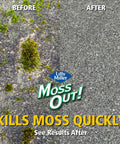 Before and after results of Moss Out Ready To Spray 27Oz Natural Organic Moss Killer For Roofs Walks Decks And Patios Hose End Applicator.