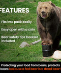 Bear-Resistant Food Canister For Backpacking And Camping In Bear Country IGBC Approved Bear-Proof Container with bear