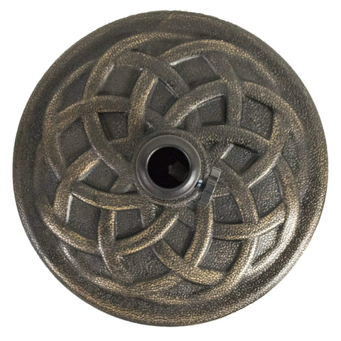 Top view of Heavy Duty 21 Pound Bronze Umbrella Base With 17 Inch Diameter For Patio Deck Porch Poolside And Backyard Stability