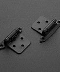 Heavy Duty Slick Black Cabinet Hinges Half Inch Full Overlay 60 Pack With No Mortise Required Effortless Setup Smooth Swing showing matte black finish.