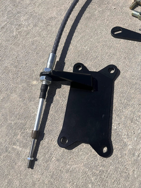 Transfer Case Cable Shifter Kit For 231 Fits Wrangler TJ LJ 1997 2006 Easy Install black metal and cable components on concrete