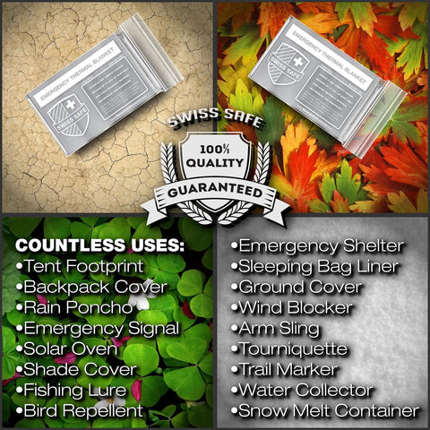 Emergency Mylar Blanket Pack 25 Silver Space Blankets Grab And Go Compact Dual Sided Reflective Heat Retention For Camping Survival
