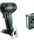 Cordless Impact Driver with One Quarter Inch Hex Drive, 200 Nm Torque, Brushless Motor and storage case.
