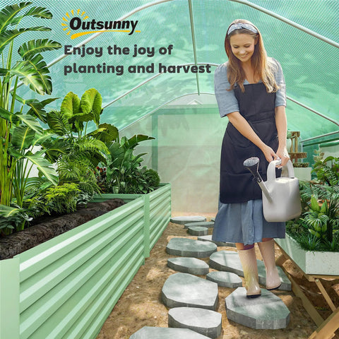 13 Ft By 10 Ft Hoop House Greenhouse With Large Windows And Roll-Up Zippered Door, Walk-In Tunnel Design, Upgraded Galvanized Steel Frame, Durable PE Cover For Easy Garden Growth, Dope Indoor Outdoor Plant Hot House
