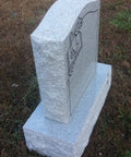 Granite Headstone Die And Base Set For Upright Cemetery Monument With Custom Engraving Polished Serpentine Die And Base