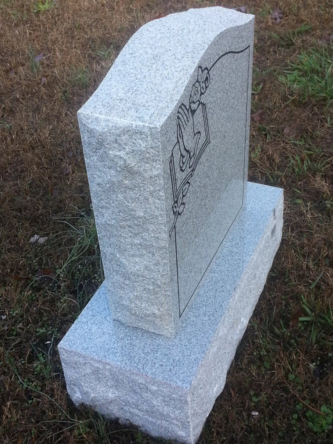 Granite Headstone Die And Base Set For Upright Cemetery Monument With Custom Engraving Polished Serpentine Die And Base