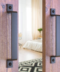 2 Pack 10 Inch Rustic Barn Door Handle Black Steel Pull For Sliding Doors Gates Garages Sheds Fences Closets Pantries Indoor