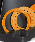 Powerful 3.5 Amp Oscillating Spindle Sander With 58 OPM At 2000 RPM onboard accessory storage showing orange rings