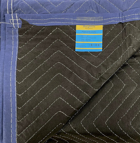 Pro Grade Moving Blankets 80 By 72 Inches 12 Pack Heavy Duty Economy Furniture Protection Blue Front Black Back Shields Against Scratches Dents And Dirt During Moving And Storage