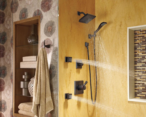 Wall Elbow Square Faucet Fitting In Venetian Bronze for replacement or new construction durable finish in modern bathroom