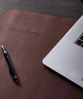 Premium PU Leather Desk Mat Large 36 By 17 Inches Dark Brown Office Keyboard And Mouse Pad Desk Cover Protector