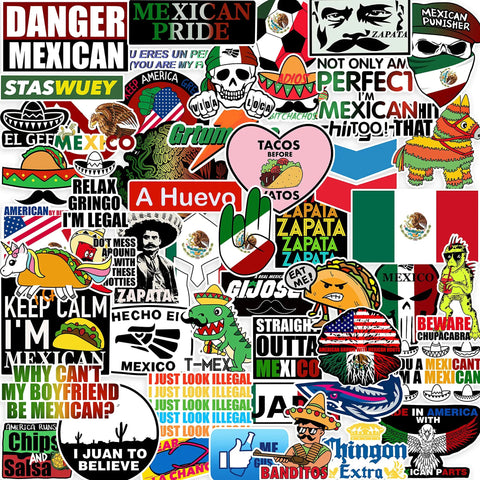 Patriotic Mexican Pride Sticker Pack For Helmets Laptops Water Bottles And Tool Boxes 100 Dope Durable Vinyl Decals Featuring Eagles Flags Tacos