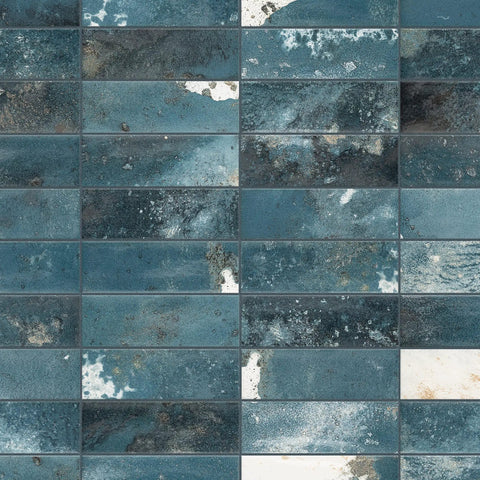 Brick Blue Porcelain Wall Tile For Bathroom Or Kitchen Backsplash Dope Brick Look With Textured Finish Grade 1 Wall Tile