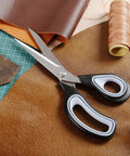 Premium Tailor Scissors 9.5 Inch Heavy Duty Stainless Steel For Fabric, Sewing, Quilting And Alterations With Ergonomic Soft Grip Handle