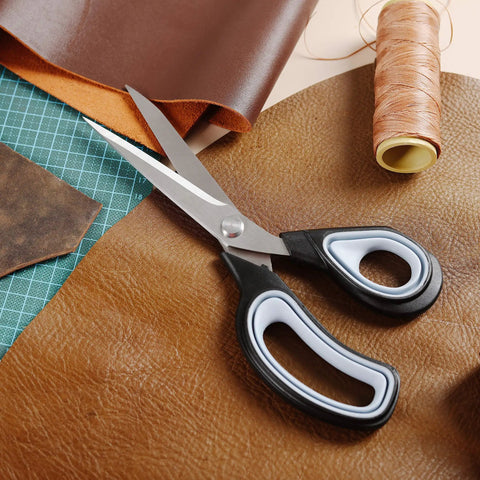 Premium Tailor Scissors 9.5 Inch Heavy Duty Stainless Steel For Fabric, Sewing, Quilting And Alterations With Ergonomic Soft Grip Handle