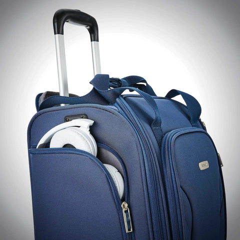 Underseat Carry On Spinner With USB Port, Ocean Color, Four Wheel Luggage For Quick Access Under Most Airline Seats