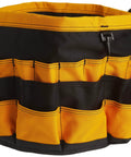 In And Out Bucket With 61 Pockets 36 Exterior Triple Row Pockets And 25 Interior Pockets Heavy Duty Tool Organizer Bag Black and Yellow