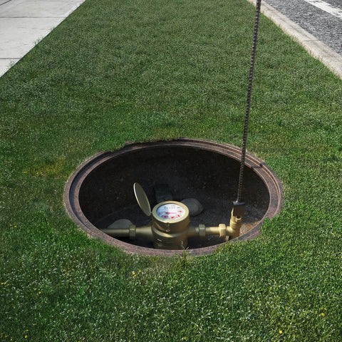 Long Reach Water Meter Key 27 Inch Heavy Duty 1/2 Inch Shaft With Vinyl Coated T Handle accessing curb shutoff valve