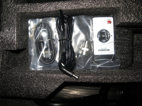 Pilot AA Camera Stabilization System cables and accessories in foam packaging