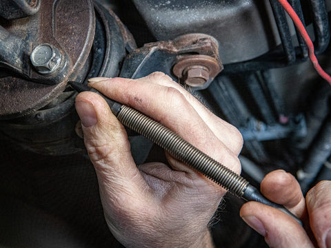 Using a prick punch from the Hammerless Three Piece Tool Set With Center Punch Prick Punch Cold Chisel Hammer And Hinge Pin Remover