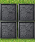 4 Piece Concrete Mold Set For DIY Paver Stones And Walkways, big cobblestone pathmaker molds on grass