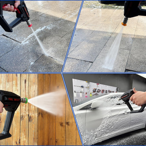 Pressure Washer Nozzle Tips Kit Seven Pack With One Quarter Inch Quick Connect For Power Washers Two Point Five GPM in use