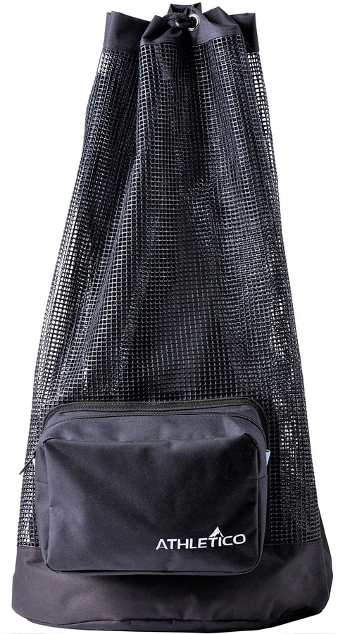 XL Mesh Travel Scuba Diving Bag For Snorkeling Gear And Equipment, high capacity dry backpack with PVC mesh, black