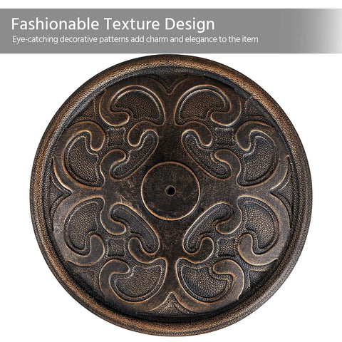 Heavy Duty Round Antiqued Umbrella Base for Outdoor Patio All Weather Bronze Stand 22 Lb Resin and Iron Construction Built to Last