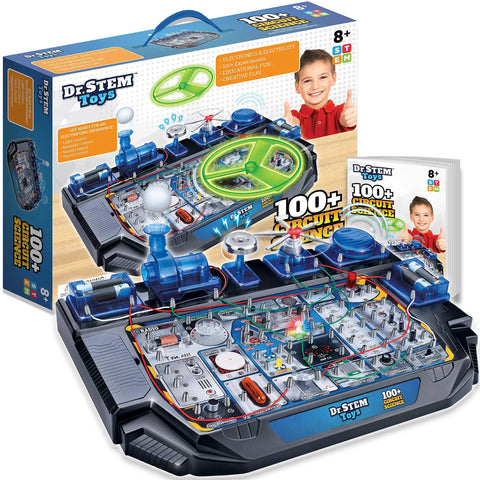Circuit Science Kit For Kids With Over 100 Hands On Experiments, showing kit components, packaging, interactive features for STEM learning.